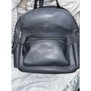 Nine West Women Backpack Adjustable Straps‎ Blue Faux Leather